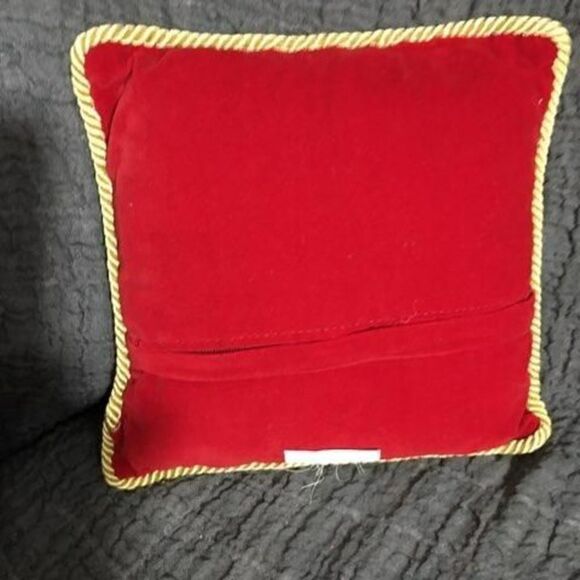 Vintage Needlepoint Angel Christmas Throw Pillow - Picture 3 of 6